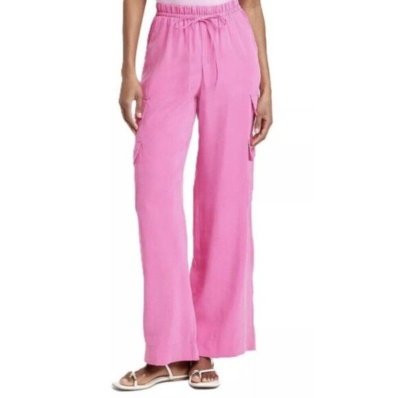 A New Day Women Pink Wide Leg Cargo Pant Size S - Picture 2 of 11